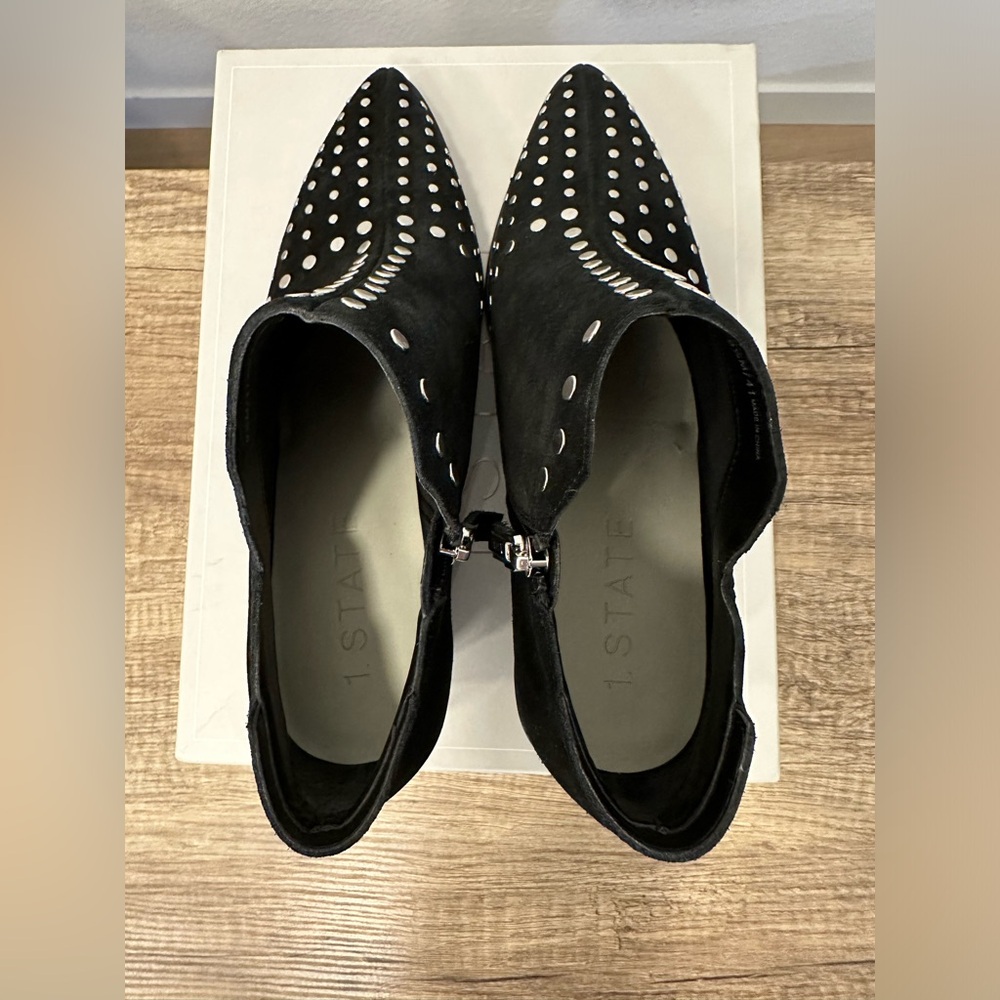 1. State Loka Suede Studded Booties in Black Portogallo Size 9.5 or 10 NIB - Picture 6 of 10